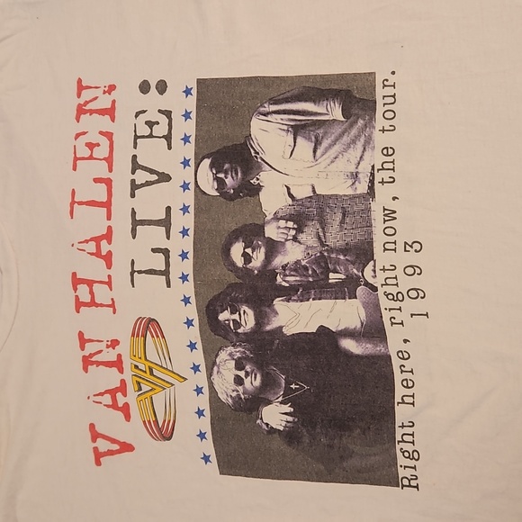 VINTAGE Van Halen concert tee 1993 Costa Mesa XL 1X Women Eddie Alex Sammy Mike - Picture 3 of 8